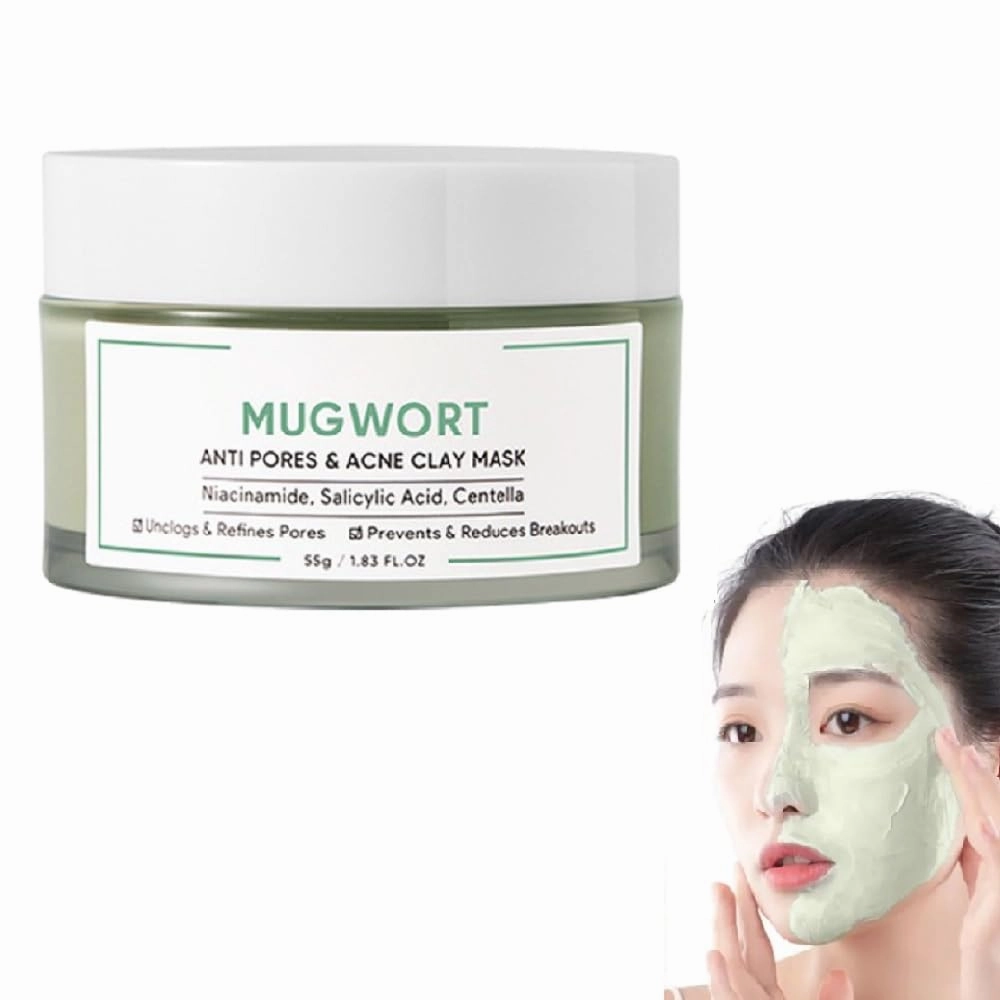 Mugwort Acne Clay Stick, Mugwort Stick Mask, Anti Pores & Acne Clay Mask, for Face Blackhead Remover Oil Control Anti-Acne