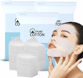 Mummy Makeup Wet Cotton Pads for Face Stretchable Bandage Tear Mask Paper Towel Hydrotherapy Hydration Cotton Sheet 200pcs 3.9 * 3.9in (200 Count (Pack of 3))