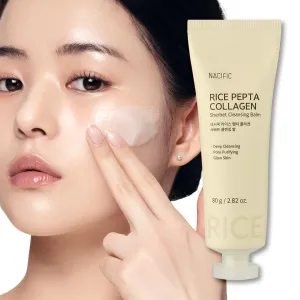 NACIFIC Rice Pepta Collagen Sherbet Cleansing Balm 2.82oz. 80g Makeup Remover Korean Skincare Deep Cleansing Face Cleanser Pore Purifying Glow Glass Skin Non greasy For All Skin Types