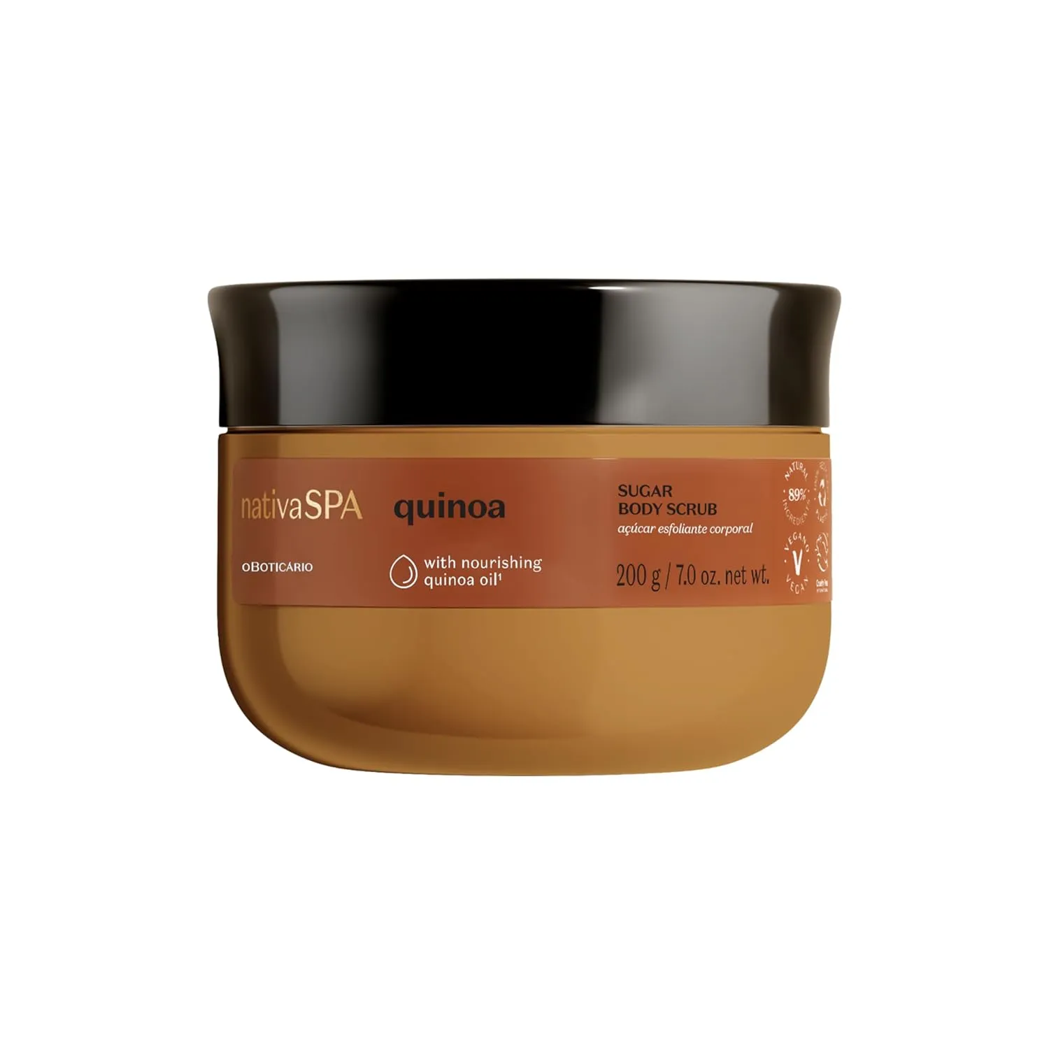 Nativa SPA by O Boticário Quinoa Sugar Body Scrub, Gentle Exfoliation & Skin Firmness Foot & Body Scrub, 7 Ounce