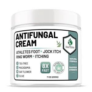 Natural Antifungal Cream For Skin, Athletes Foot Treatment Extra Strength, Jock Itch Cream Plant Based Cream (7 oz)