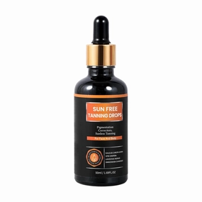 Natural Organic Self-Tanning Drops for Face - Carrot Seed Oil, Jojoba & DHA Bronzing Drops | Hydrating, Vegan Tanning Serum with Beetroot & Turmeric | Gentle Face Tanner for Sunless Glow