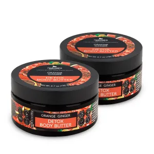 Nature's Beauty Orange Ginger Detox Body Butter Multi-Pack - Luxury Rich Moisturizer, Purify   Reset   Soothe your Skin, Made w/Vitamin C, Sunflower   Almond   Avocado Oils, 6.7 oz (2 Pack)