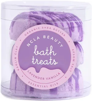 NCLA - Bath Treats All-Natural Bath Bombs (Set of 3) | Vegan, Cruelty-Free, Clean Skincare (Lavender Vanilla)
