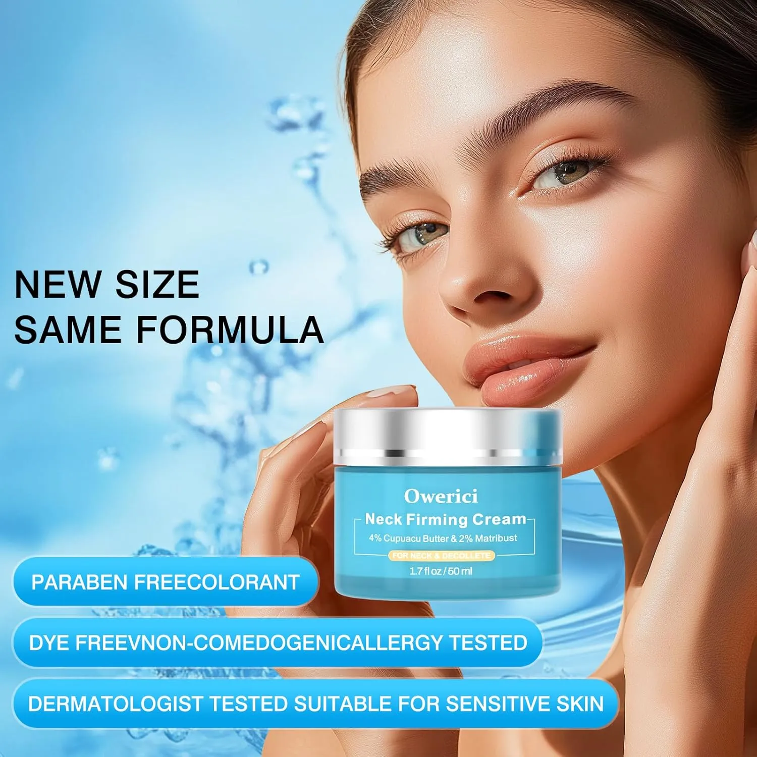 Neck Firming Cream, Tighten and Lift Neck Cream Tightening Lifting Sagging Skin, Tighten & Lift Neck Cream for Wrinkles Sagging Skin for an Even Skin Tone and Neck Lift (Blue, 1.7 FL OZ)
