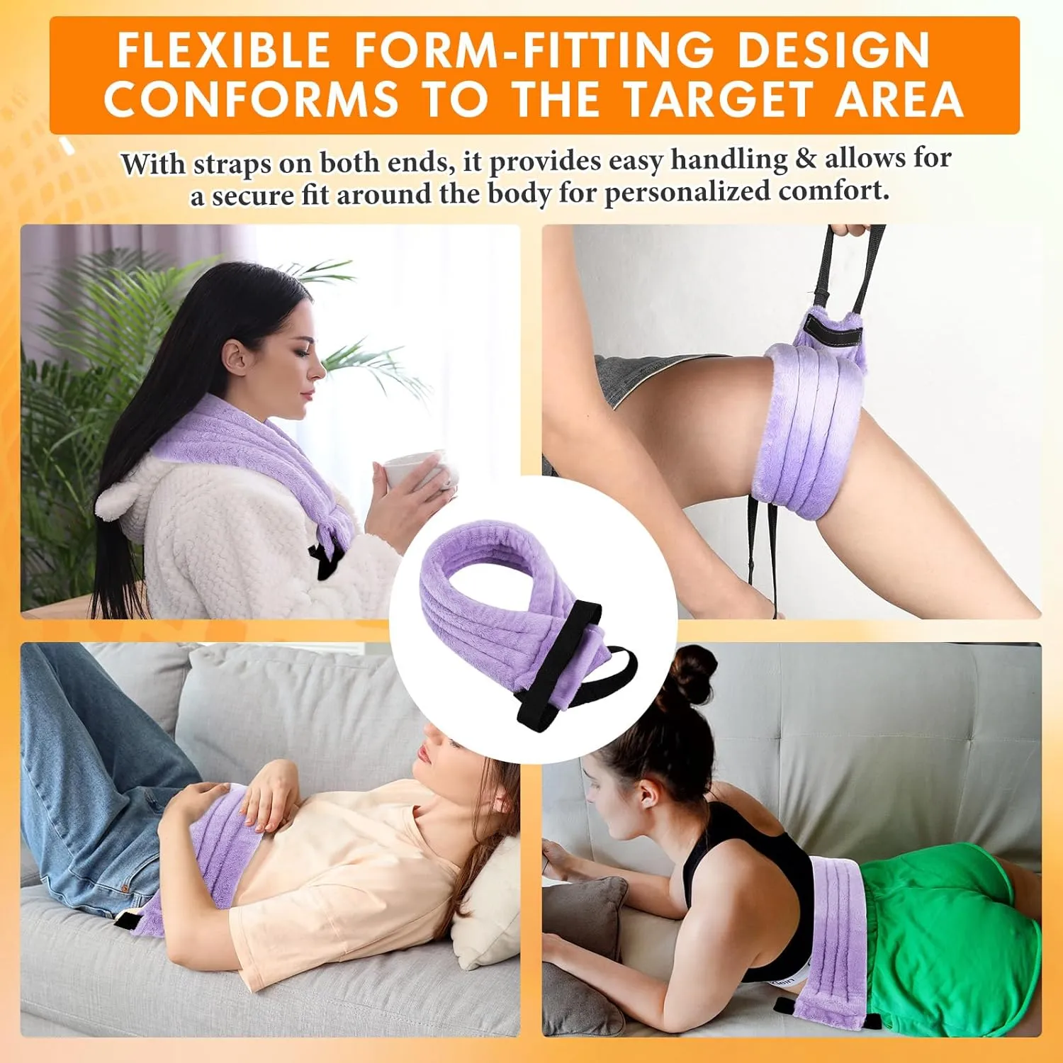 Neck Heating Pad Microwave Heating Natural Moist Hot and Cold Reusable Versatile Microwavable Pads for Neck Relief, Back Pain, Shoulder Pain Relief(Purple)