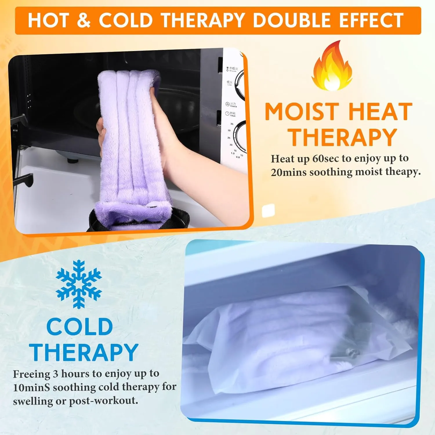 Neck Heating Pad Microwave Heating Natural Moist Hot and Cold Reusable Versatile Microwavable Pads for Neck Relief, Back Pain, Shoulder Pain Relief(Purple)