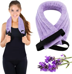 Neck Heating Pad Microwave Heating Natural Moist Hot and Cold Reusable Versatile Microwavable Pads for Neck Relief, Back Pain, Shoulder Pain Relief(Purple)