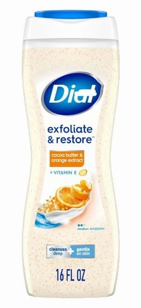 New Body Wash, Exfoliating Cocoa Butter & Orange Extract, 16 Ounce (1 Pack, Package May Vary)
