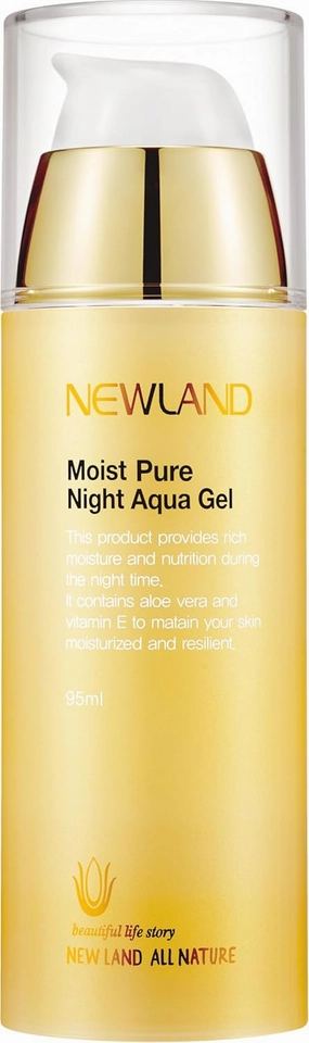 Newland All Nature Moist Pure Night Aqua Gel - 3.21 fl oz /95ml Deep Hydrating Firming Revitalizing Elasticity Skin with Botanical Extracts Korean Skincare