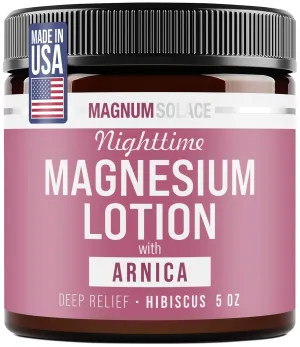 Nighttime Magnesium Lotion with Arnica – Soothing Relief & Relaxation, Highly Concentrated Magnesium for Muscles & Joints – Apply to Legs or Feet Before Bed – Skin-Friendly