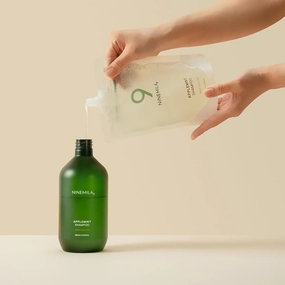 NINEMILA Applemint Cooling for Teenagers Oily Hair & Hard water Shampoo 500ml   Refill Value Pack 500ml, EWG Green Grade - Vegan Color Safe Sulfate & Paraben Free (33.81 Fl Oz)