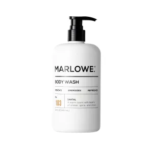 No. 103 Body Wash 15 oz Pump, Santal, Energizing & Refreshing Shower Gel, Willow Bark & Green Tea Extracts, Cleanses, Moisturizes, Smooths & Nourishes, Warm Amber, Spice & Citron Scent