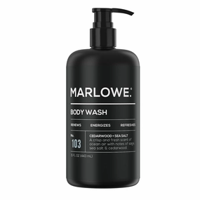 No. 103 Body Wash 15 oz Pump, Cedarwood   Sea Salt, Energizing & Refreshing Shower Gel, Willow Bark & Green Tea Extracts, Cleanses, Moisturizes, Smooths & Nourishes, Fresh & Zesty Scent