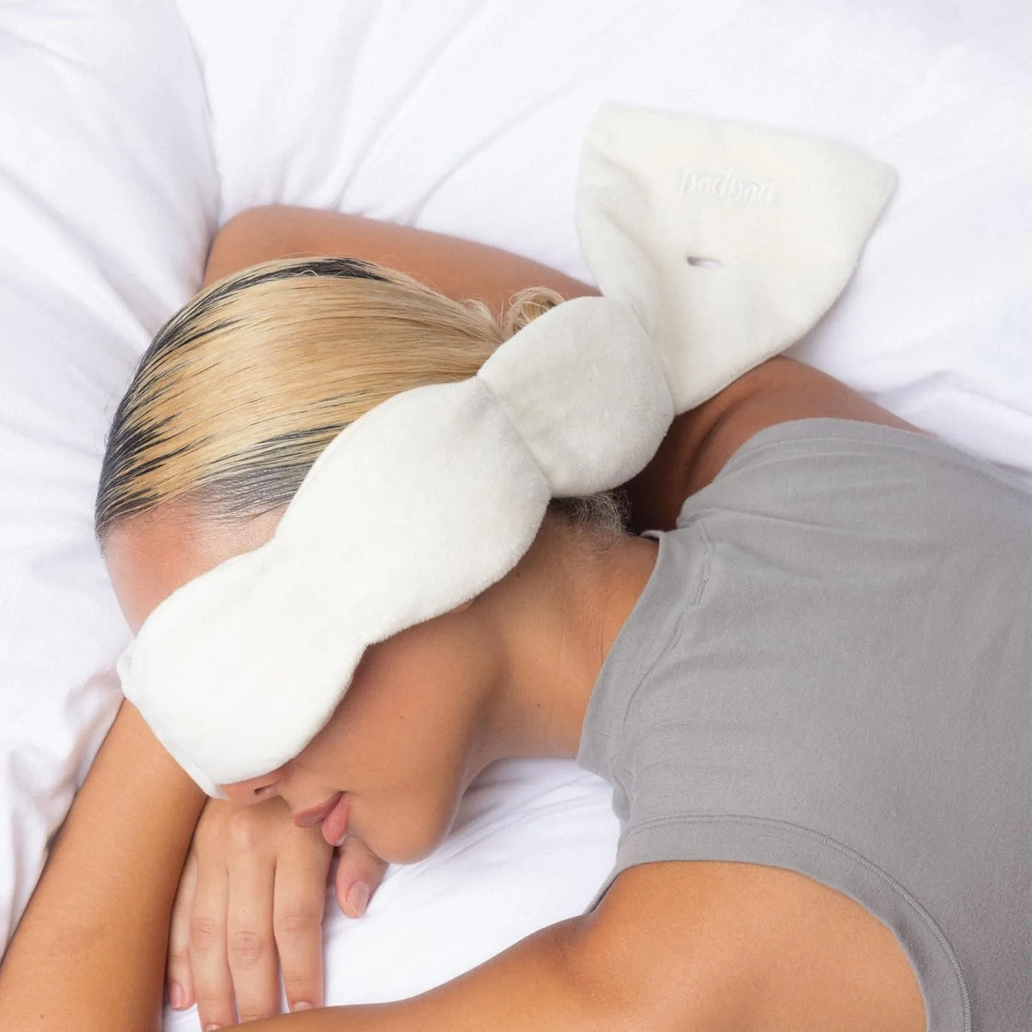 Nodpod Gentle Pressure Sleep Mask | Patented Light Blocking Design for Sleeping, Traveling & Relaxation - Bone