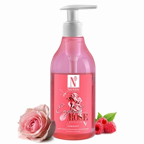 NUTRIGLOW NATURAL'S English Rose Shower Gel With Mulberry Extract For Long Lasting Freshness, Gentle Cleansing, Deep Moisturisation, No Sulphates, 300 ml