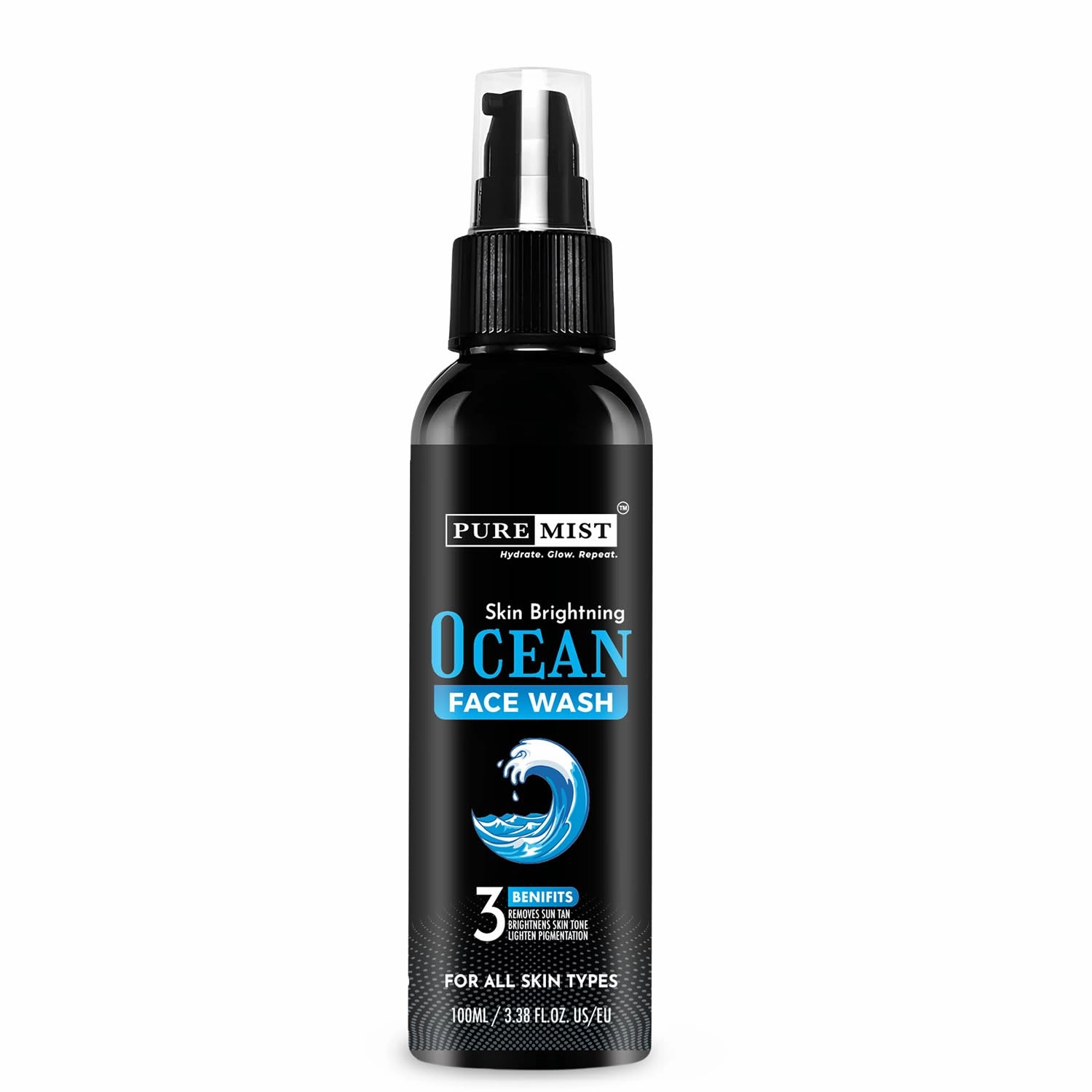 Ocean Face Wash – 100ml | Anti-Acne, Oil Control, Deep Cleansing & Skin Brightening | Refreshing Gel Cleanser for Men & Women | Suitable for All Skin Types
