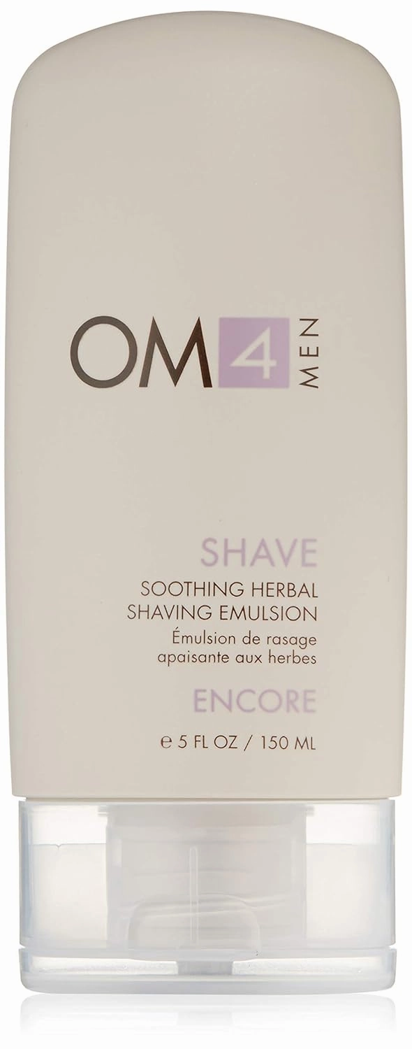 OM4 Shave: Soothing Herbal Shaving Emulsion - Mens Grooming Preshave Oil, Shave Cream, Hydrating Mask all-in-one