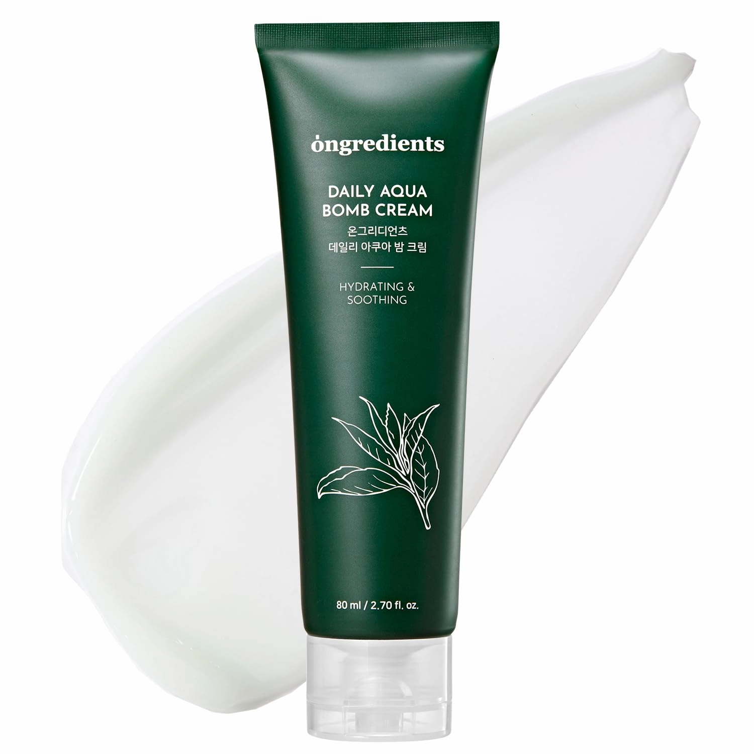 ONGREDIENTS Green Tea Cooling Cream, Water Gel Cream, Hydrating Cream For Oily Skin, Niacinamide, Hyaluronic Acid, 2.70 Fl Oz, 2 Pc