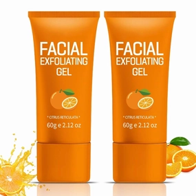 Orange Exfoliating Gel & Orange Enzymes Gel - Purifying Facial Scrub for Face/Body, Deep Clean Pores & Moisturize, Non-Abrasive Exfoliator for All Skin Types (2pc, 2.12oz)