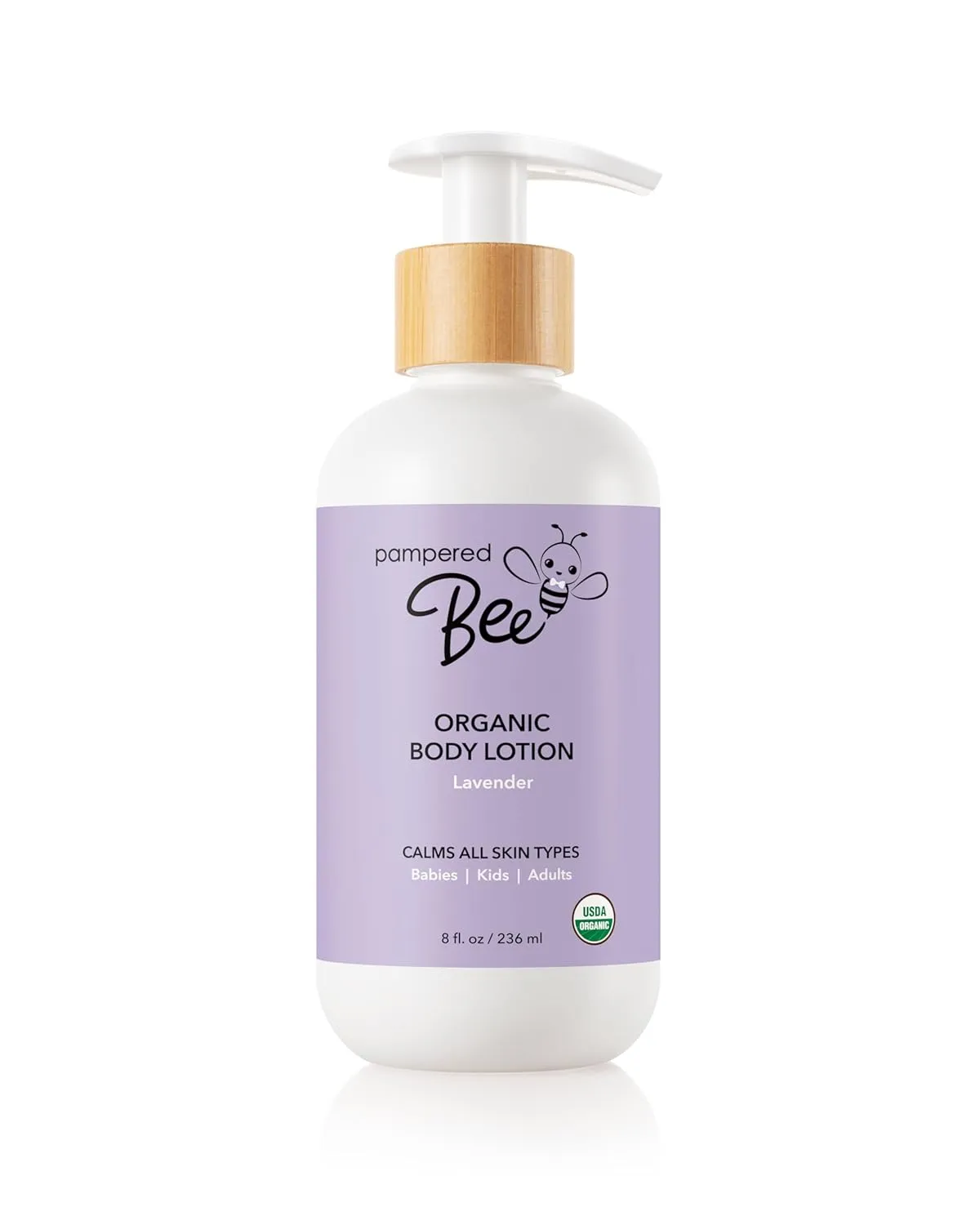 Organic Body Lotion (Lavender) for Babies, Toddlers and Kids, With Calendula and Chamomille Flowers, Marshmallow Root and Aloe Vera - Moiturizing, Softening, Hydrating. 8 oz