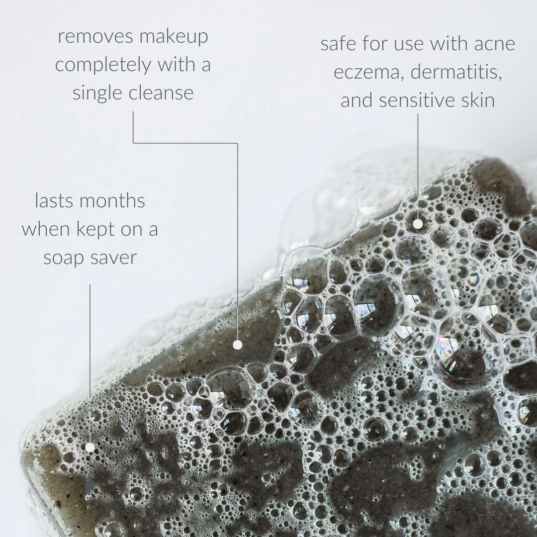 Osmia Skincare - Natural Black Clay Facial Soap Bar | Dead Sea Mud, Jojoba Oil, Mango Butter, Coconut Milk | Nourish, Soothe, Soften | Clean Beauty For Healthy Skin (2.25 oz | 64 g)