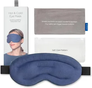 Ostrichpillow Hot & Cold Eye Mask - Clay Beads Hot Cold and Compression Therapy for Dark Circles, Eye Bags, Dry Eyes, Headaches, Migraines - Velcro Closure 2 Protective Bags Included Ocean Blue