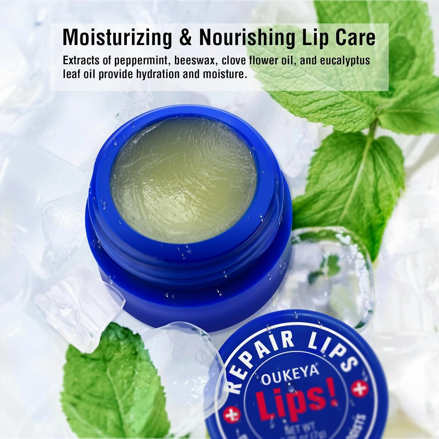 OUKEYA Lip Balm,0.25 Ounce,6Count,Medicated Lip Medex Chapstick Medicated w/Beeswax,Petrolatum,Peppermint Oi,100% Natural Ingredients,Medicated Lip Balm Lip Moisturizer for Echapped Lips Treatment