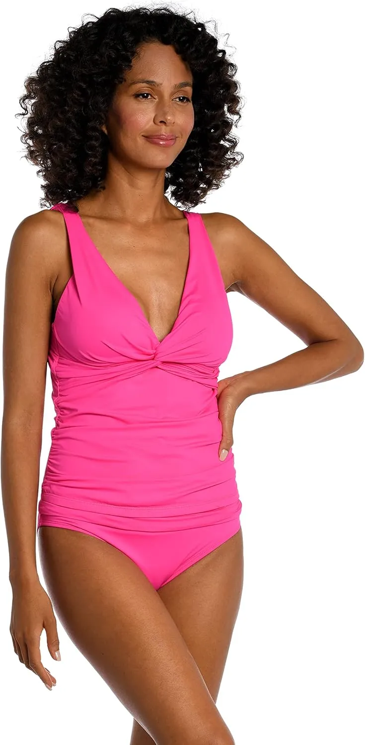 Over the Shoulder Twist Front Tankini Swimsuit Top