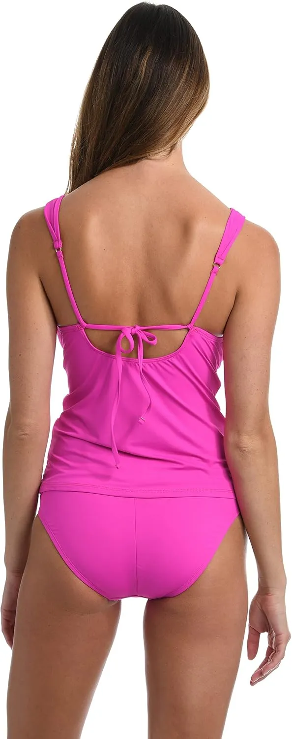 Over the Shoulder Twist Front Tankini Swimsuit Top