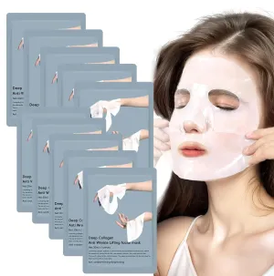 Overnight Facial Mask, 10ea Bio-Collagen Hydrating Overnight Hydrogel Mask, Korean Collagen Face Mask For Women, Deep Collagen Overnight mask, Pore Minimizing, Elasticity
