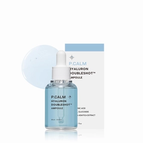 P.CALM Hyaluron Doubleshot Ampoule – Hyaluronic Acid & Centella Asiatica for Intense Hydration & Skin Soothing, Korean Skincare (30ml / 1.01 fl.oz)