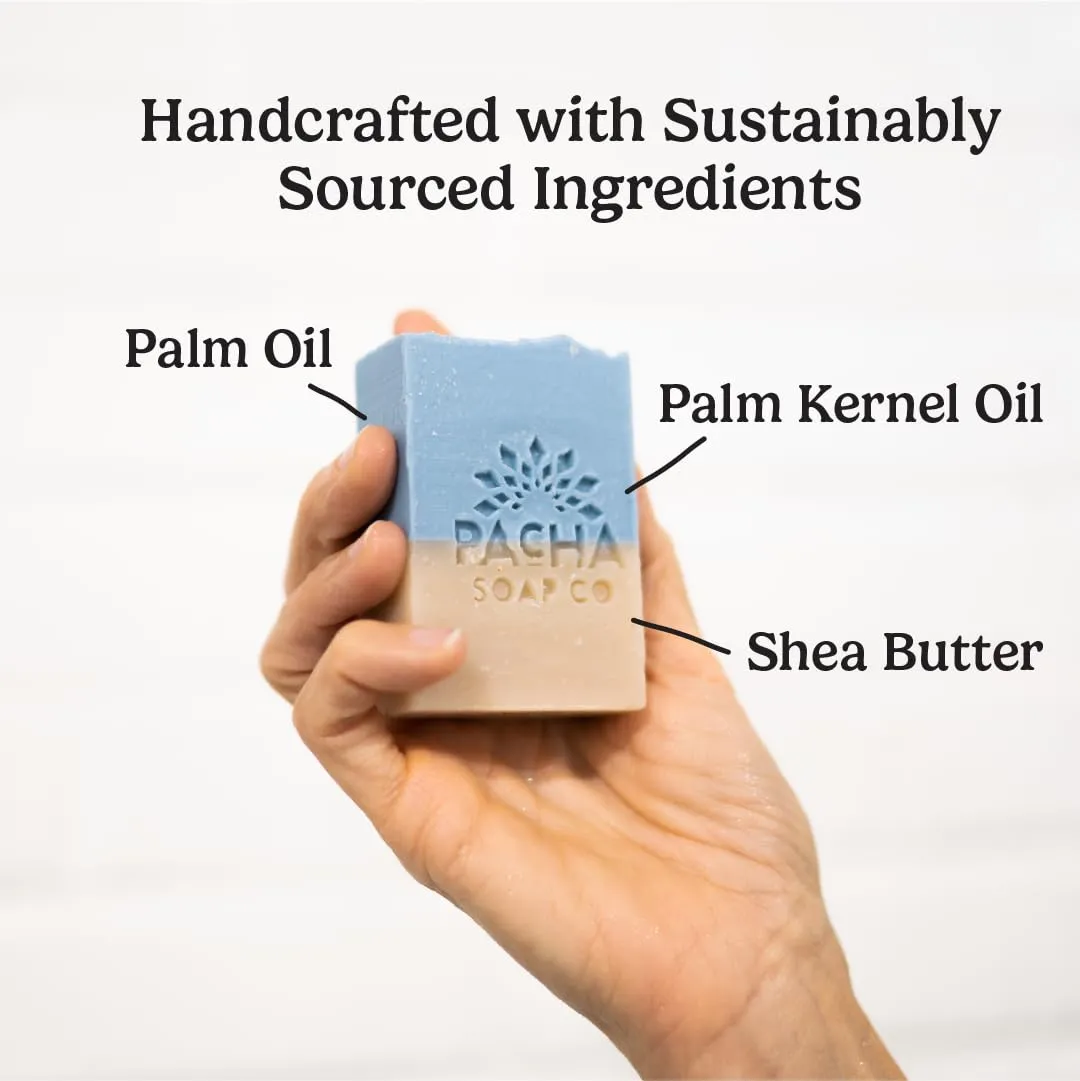 Pacha Sand & Sea Bar Soap 5 Pack | Premium, Handcrafted, Hydrating | Natural Face Wash, Hand Cleanser, Body Wash | Soothing Essential Oils, 4 oz