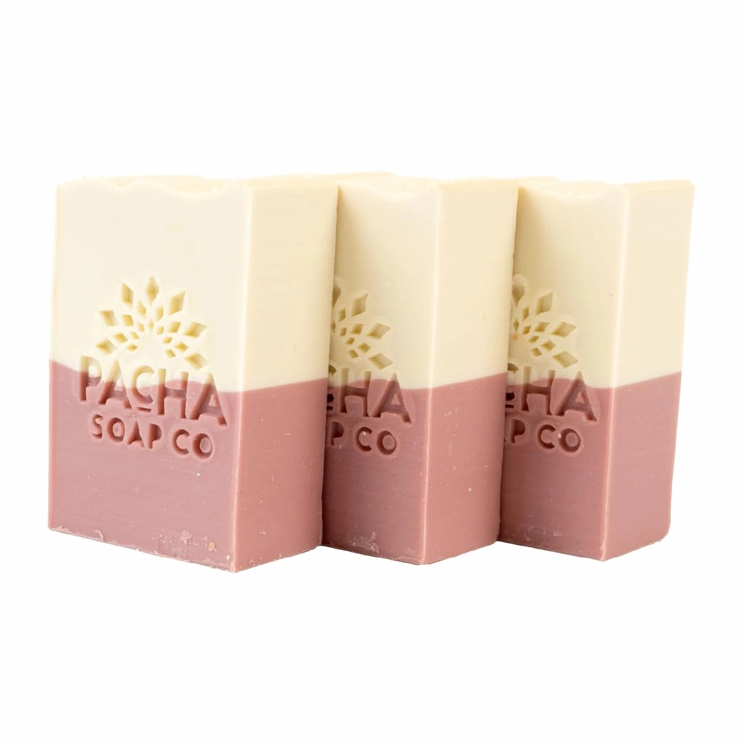 Pacha Jasmine Gardenia Bar Soap 3 Pack | Premium, Handcrafted, Hydrating | Natural Face Wash, Hand Cleanser, Body Wash | Soothing Essential Oils, 4 oz