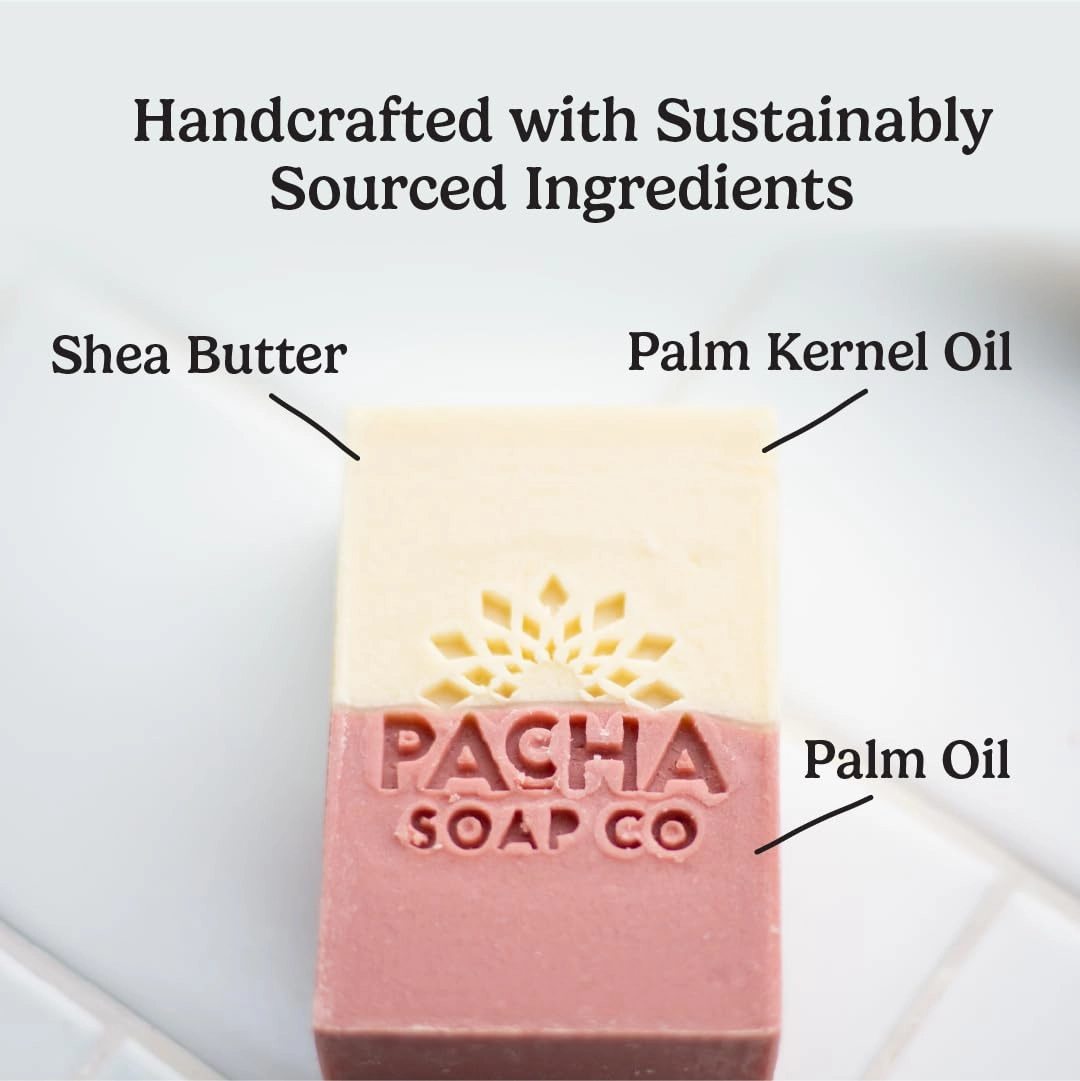 Pacha Jasmine Gardenia Bar Soap 3 Pack | Premium, Handcrafted, Hydrating | Natural Face Wash, Hand Cleanser, Body Wash | Soothing Essential Oils, 4 oz