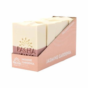 Pacha Jasmine Gardenia Bar Soap 5 Pack | Premium, Handcrafted, Hydrating | Natural Face Wash, Hand Cleanser, Body Wash | Soothing Essential Oils, 4 oz