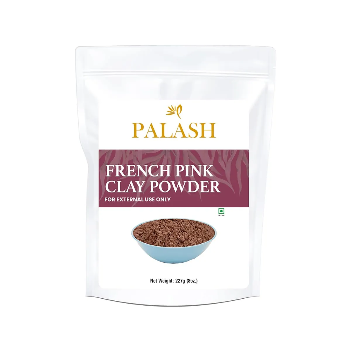PALASH French Pink Clay Powder for External Use, 8 oz (227g) | Rose Clay Powder for Soap Making, Gentle and Soothing Clay for Face Masks, Soaps