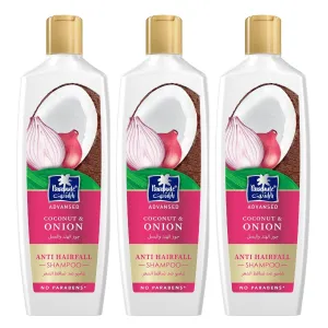 Parachute Advanse Coconut & Onion Shampoo | Strengthens Hair & Reduces Hairfall | 13.4 Fl oz | Pack of 3