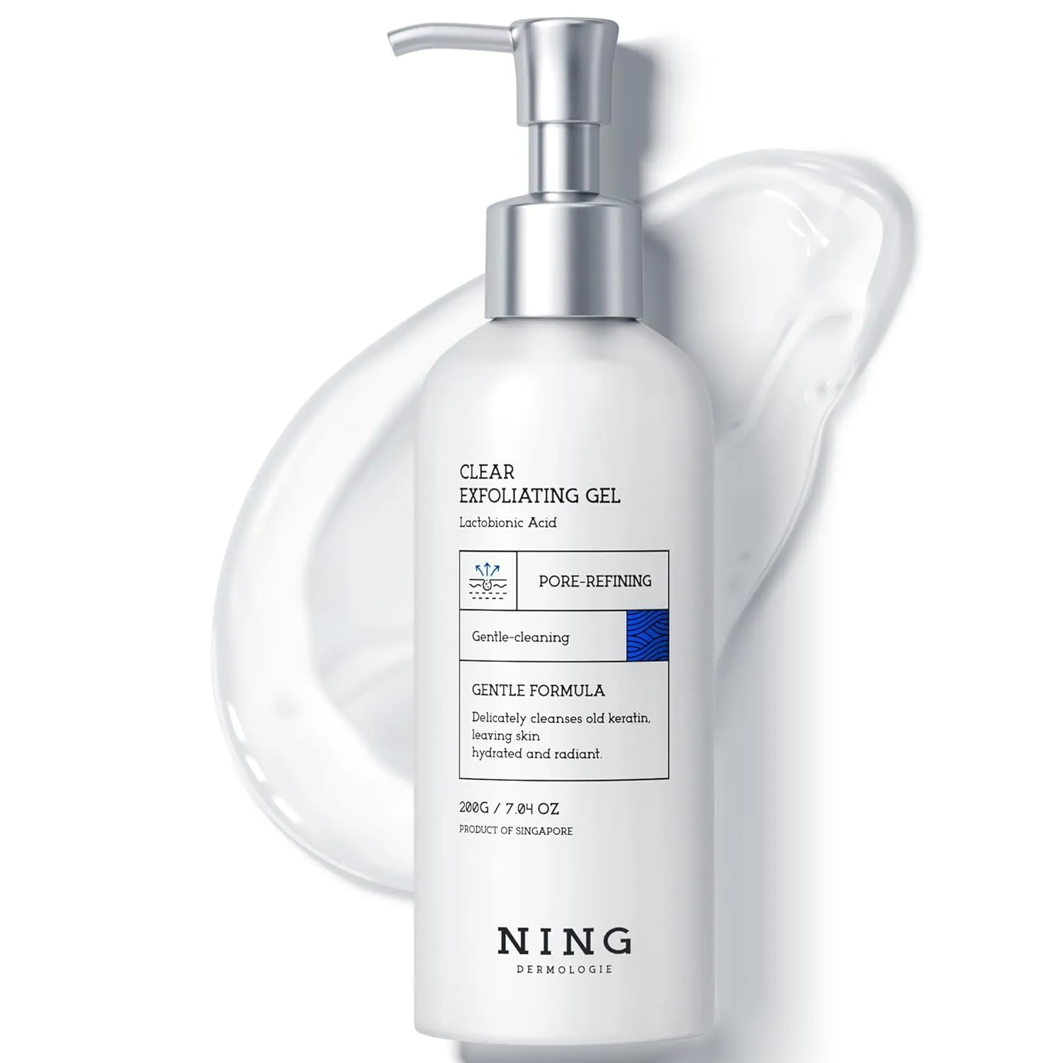 Peeling Gel for Face, Purifying Exfoliating Face Wash | Pore Cleanser with Gentle PHA & AHA, Niacinamide - Smoothing Skin Blackhead Refining Deep Cleansing, Moisturizing, 7.05 OZ