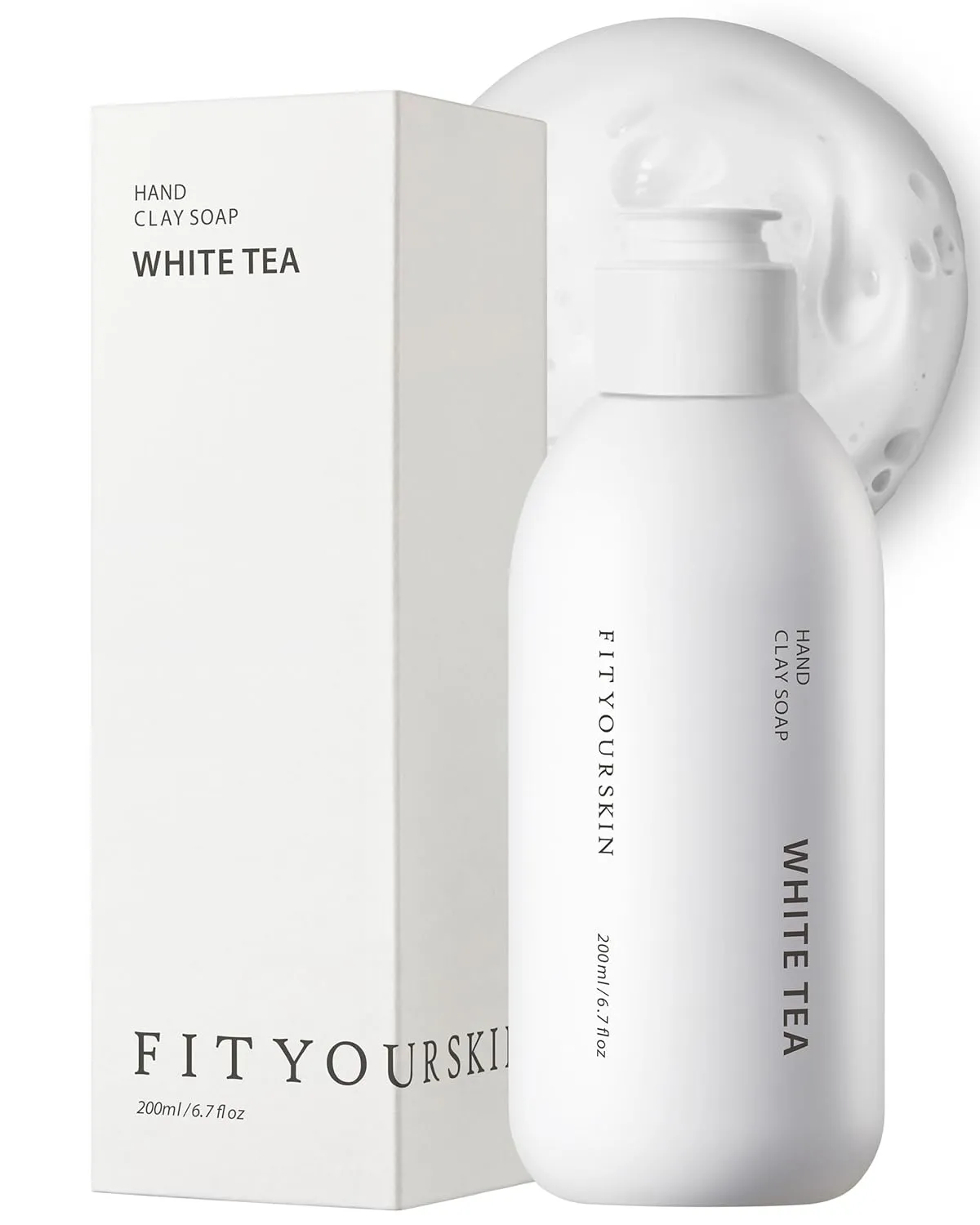 Perfumed Hand Clay Soap #White Tea - Exfoliating & Moisturizing Hand Scrub Gel to Bubble Wash - Clay Pearlite & Mineral - Gentle & Long Lasting Fragrance - 1.7 fl.oz