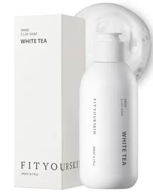 Perfumed Hand Clay Soap #White Tea - Exfoliating & Moisturizing Hand Scrub Gel to Bubble Wash - Clay Pearlite & Mineral - Gentle & Long Lasting Fragrance - 1.7 fl.oz