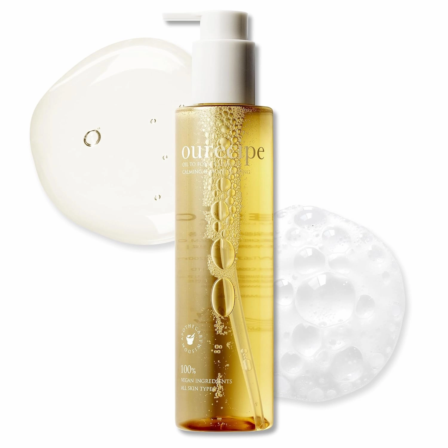 PESTLO Ourecipe Oil to Foam Cleanser – Vegan, Hypoallergenic, Gentle Makeup Remover, Deep Cleansing, Non-Sticky for All Skin Type including Sensitive, Dry and Acne-Prone Skin, 6.76 fl oz (200ml)