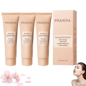 PHANSTA Purifying Exfoliating Gel, Facial Exfoliator Cleanser, PHANSTA Deep Cleansing Face and Body Exfoliating Scrub Gel, Moisturizing Cleanses Skin Give Cleans Dirt & Oils (3 Pack)