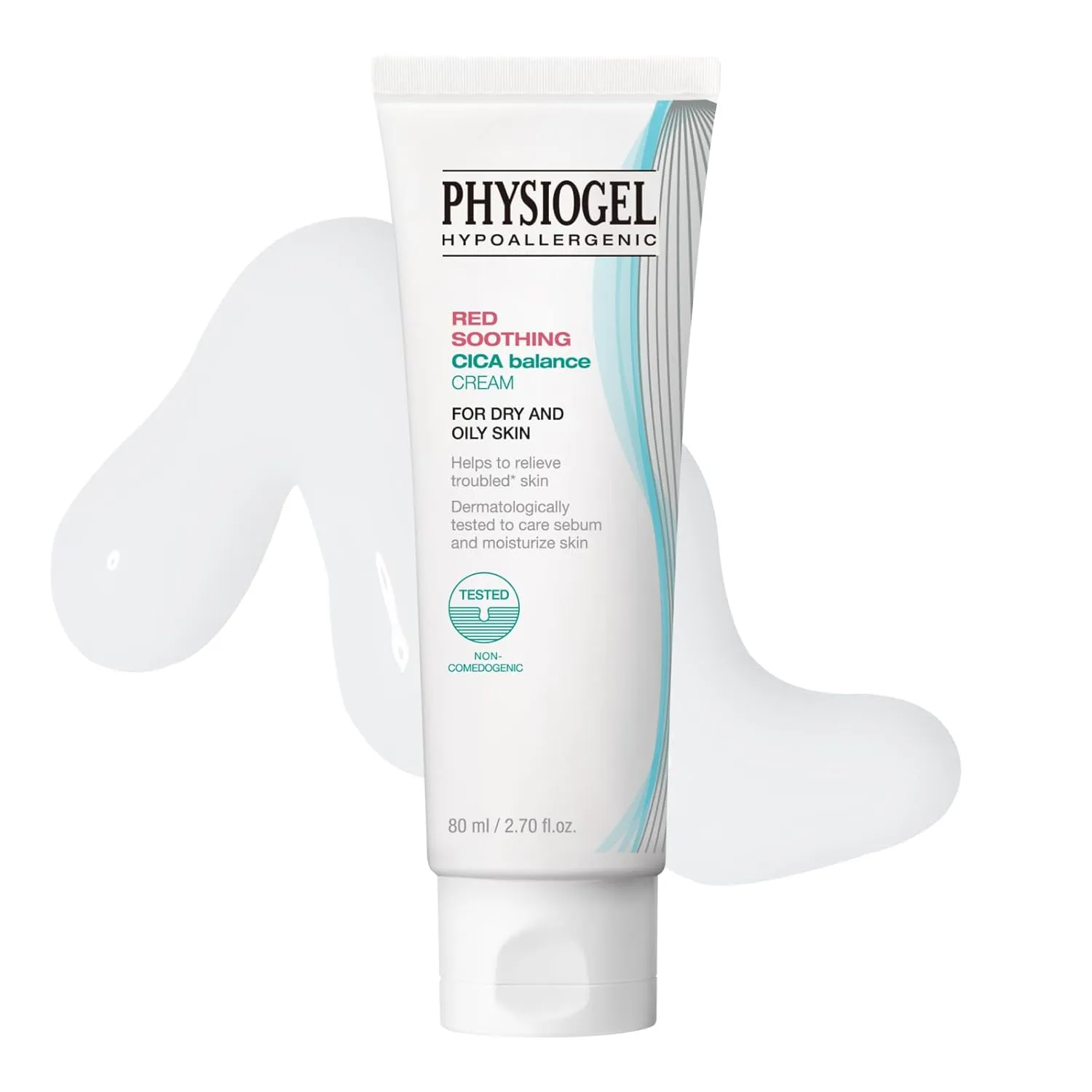 Physiogel Red Soothing CICA Moisturizer Cream, Korean skin care, Soothes Irritation & Redness while Controlling Sebum, Cica, PEA, Niacinamide, Panthenol