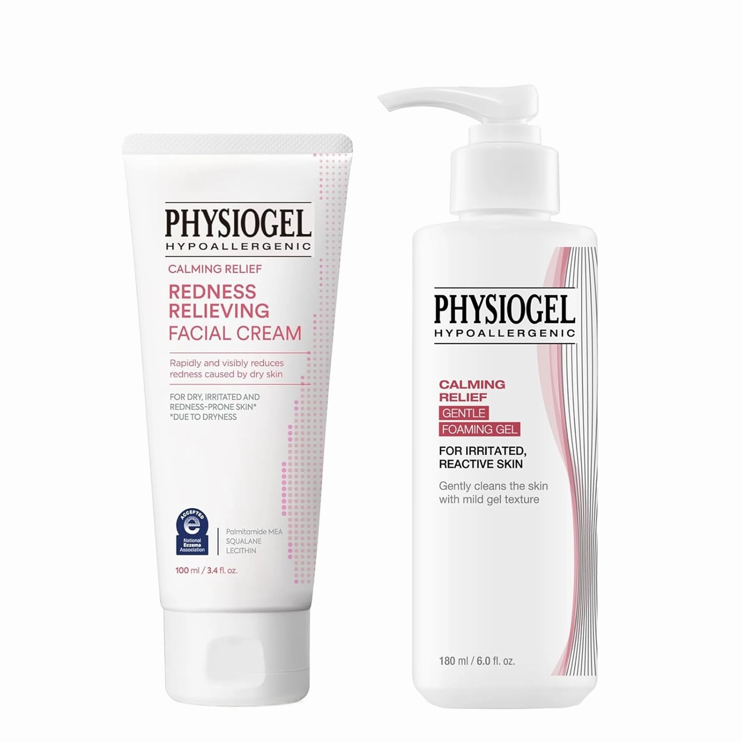 PHYSIOGEL Calming Relief Cream and Gel FOAMING Cleanser, Reduces Redness in just 3 days, Hypoallergenic, Korean Skin care