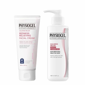 PHYSIOGEL Calming Relief Cream and Gel FOAMING Cleanser, Reduces Redness in just 3 days, Hypoallergenic, Korean Skin care