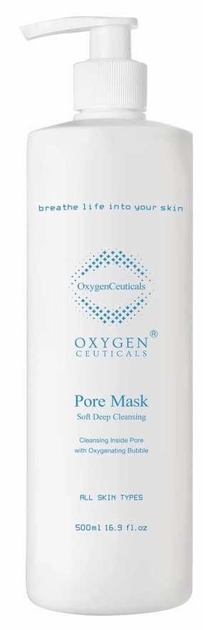 Pore Mask 500ml (16.9 oz) – Professional Oxygen Gentle Facial Cleanser, Bubble Foam Deep Cleanser for Face, Suitable for All Skin Types