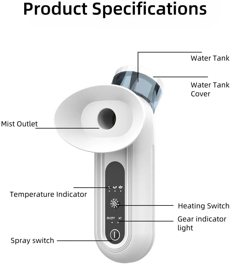Portable Eye Mist Steamer for Dry Eye Relief – Heated Eye Mask & Mini Eye Hydrating Soothing Sprayer for Moisturizing & Cleaning