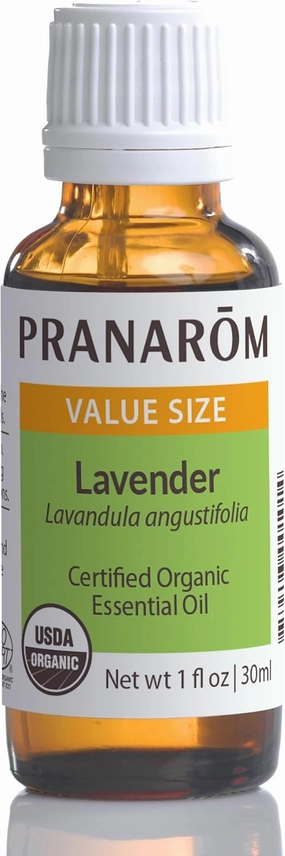 Pranarom USDA Certified Organic Lavender Essential Oil (30ml), 100% Pure Undiluted Therapeutic Grade from French Alps for Aromatherapy, Diffuser, Healthy Skin & Hair, Massage, Relaxation