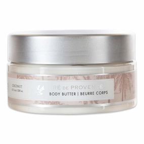 Pre de Provence Collection Shea Butter Enriched Body Butter Soothing & Hydrating Emollient Cream Body Moisturizer for Women, 6.7 Fl Oz, Coconut